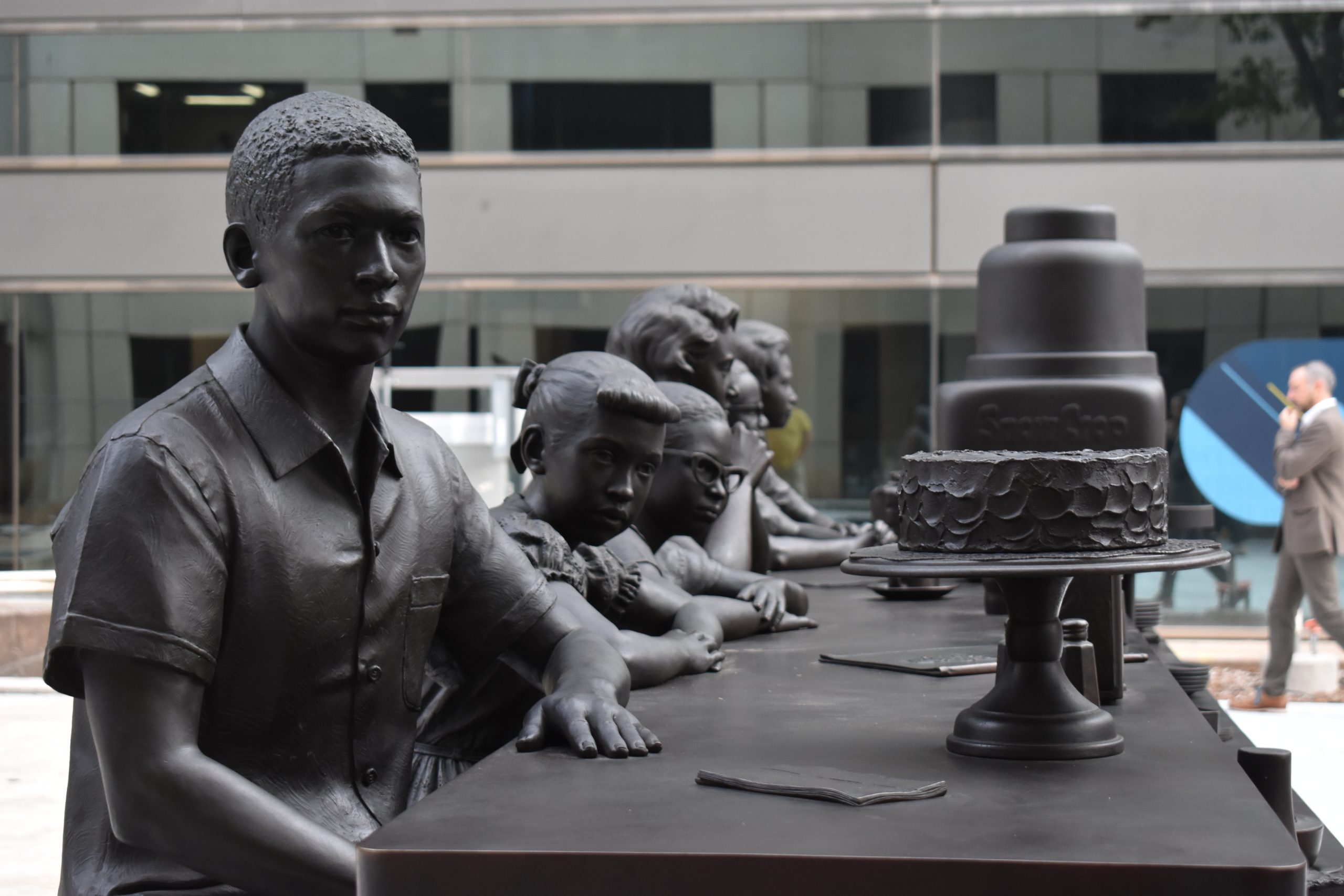 Clara Luper Sit-In Plaza Bronze Lunch Counter Installed
